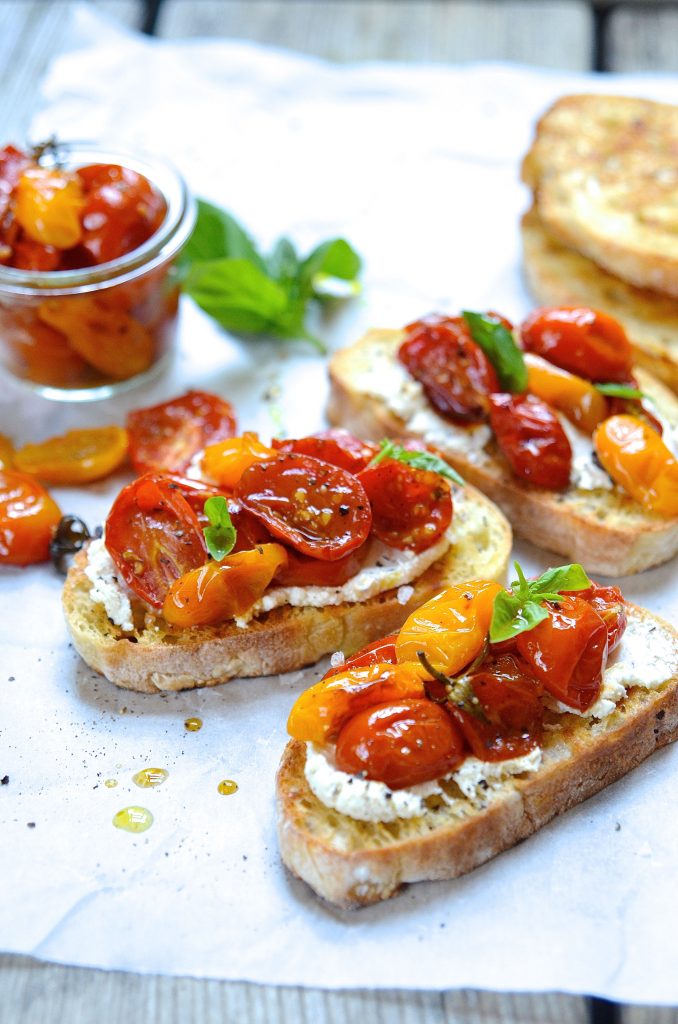 Candied Tomato Bruschetta, Ricotta & Goat's Cheese | Bibbyskitchen