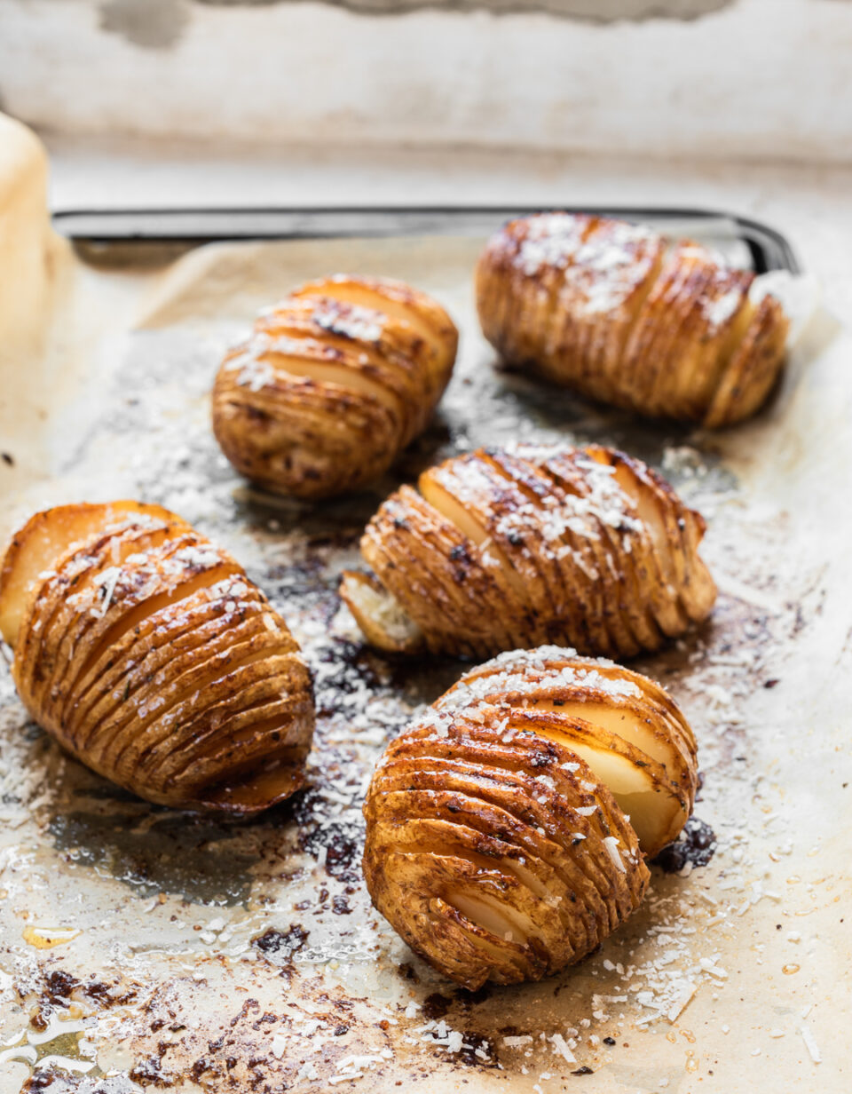 Marmite Hasselback Potatoes with Parmesan