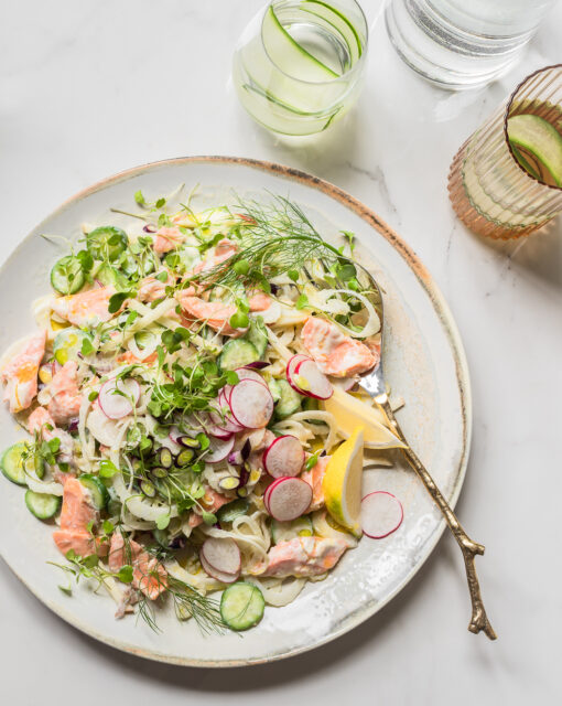 Pan fried Trout with Caper Berry Slaw