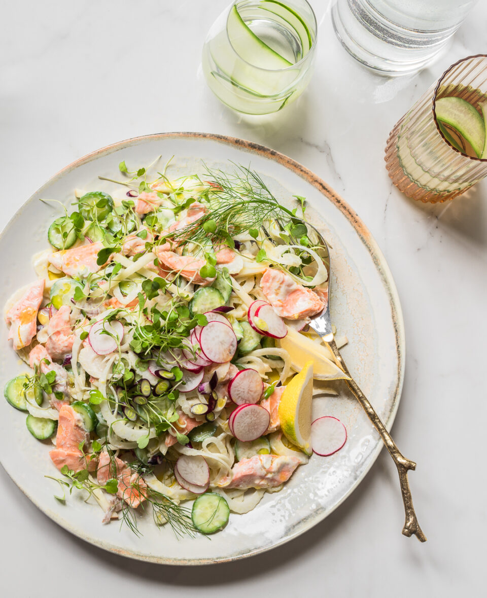 Pan fried Trout with Caper Berry Slaw